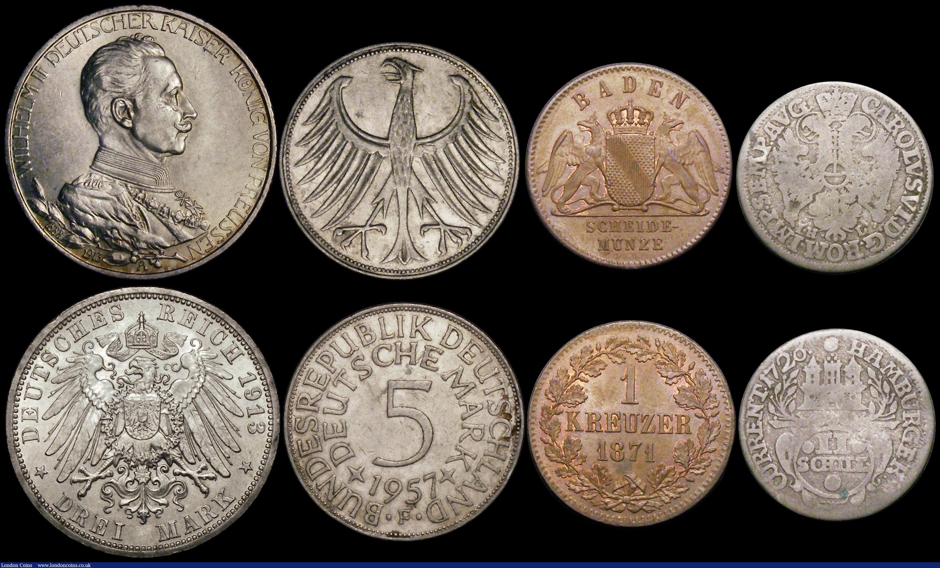 London Coins : A169 : Lot 2187 : Germany, German States, Austria and Austrian Netherlands a small group (8) German States (4) Prussia...