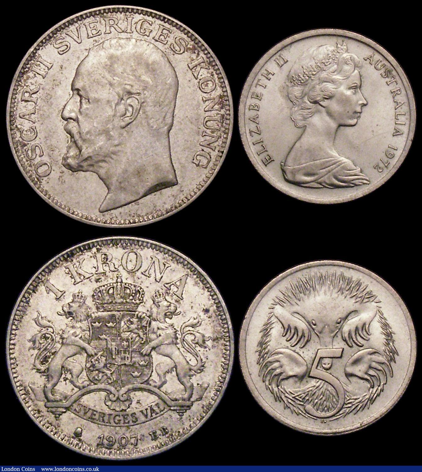London Coins : A169 : Lot 2293 : World a small group (5) China 5 Yuan 1986 in silver KM#150 22.22 grammes, Lustrous UNC, Philippines ...