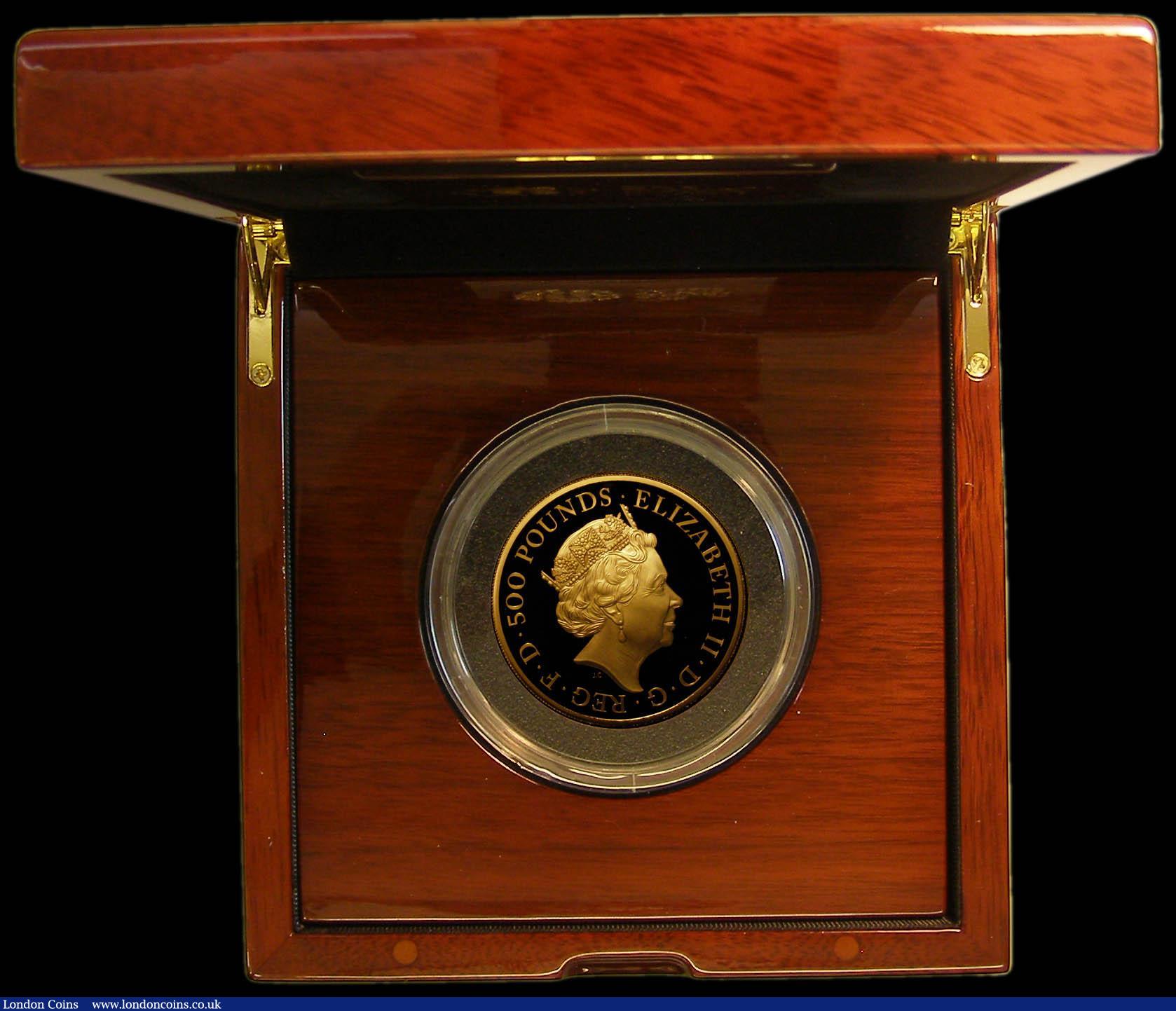 London Coins : A169 : Lot 469 : Five Hundred Pounds 2019 Queen's Beasts - The Yale of Beaufort 5oz. Gold Proof S.QCH6 FDC, in t...