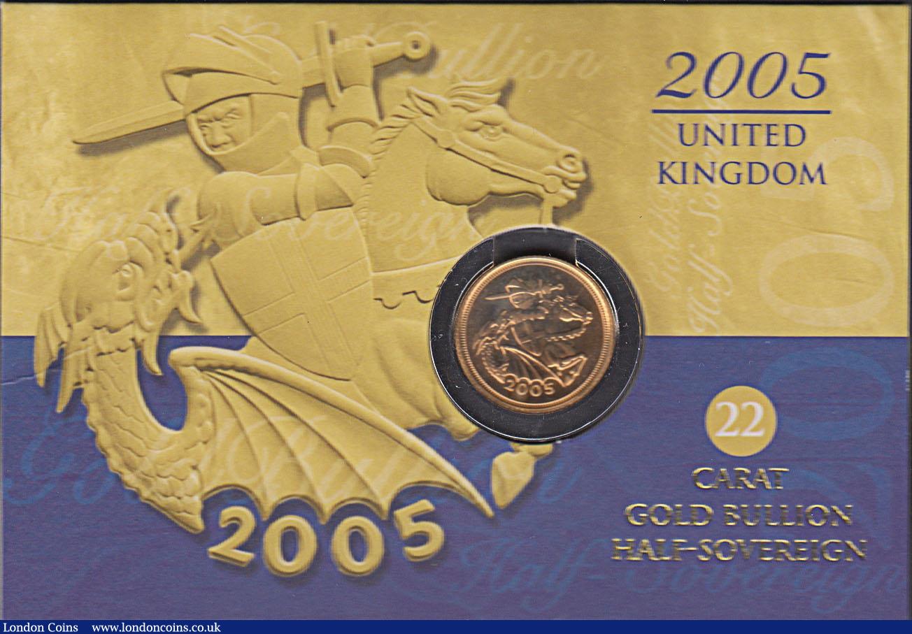 London Coins : A169 : Lot 537 : Half Sovereign 2005 S.SB6 Lustrous UNC on the Royal Mint card of issue