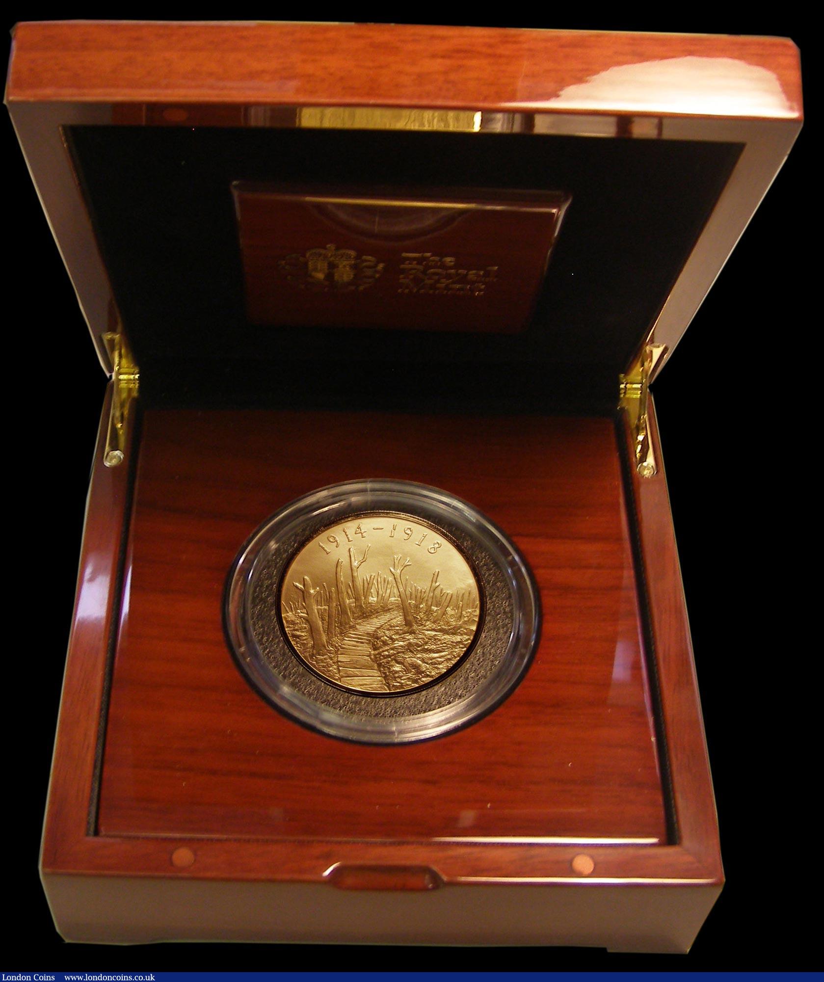 London Coins : A169 : Lot 632 : Ten Pounds 2015 100th Anniversary of World War I, Reality - Landscape of the Western Front 5oz. Gold...