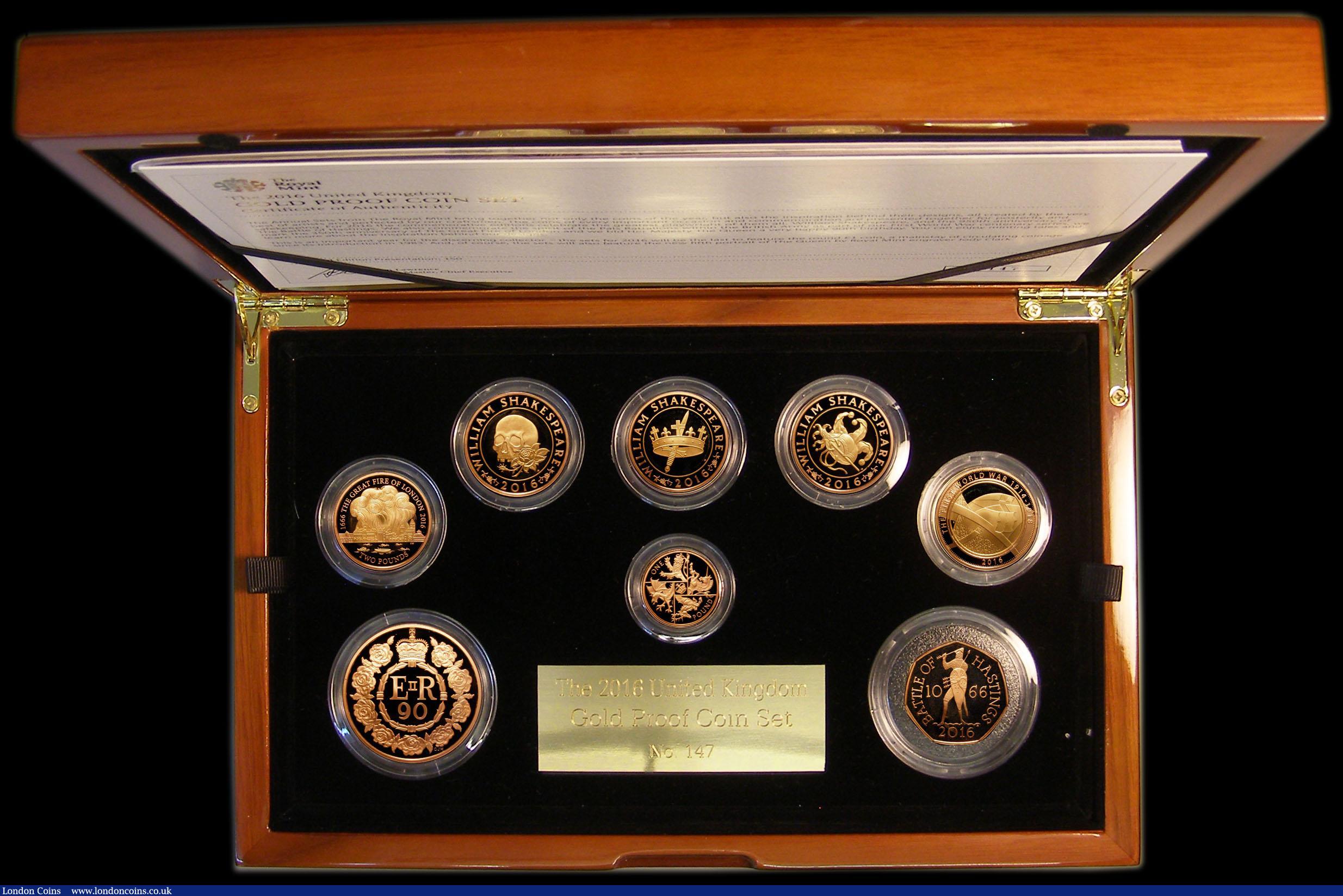 London Coins : A169 : Lot 685 : The 2016 United Kingdom Gold Proof Set an 8-coin set comprising Five Pound Crown 2016 Queen Elizabet...