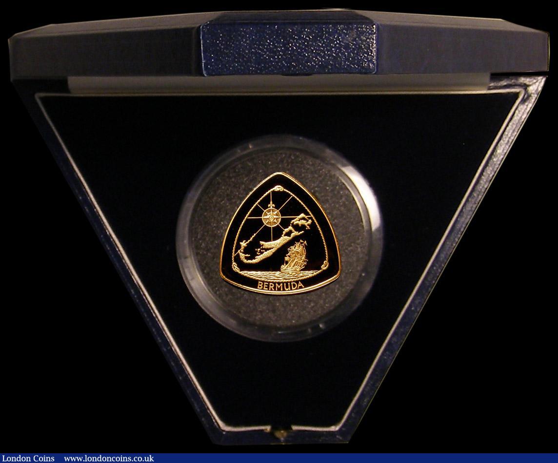 London Coins : A169 : Lot 745 : Bermuda Thirty Dollars 1996 Triangular Gold Proof FDC in the box of issue with certificate