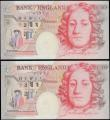 London Coins : A169 : Lot 88 : Fifty Pounds Kentfield QE2 & Sir John Houblon B377 Windowed thread Silver Foil Tudor Rose issues...
