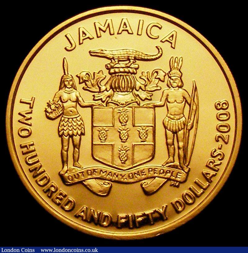 London Coins : A170 : Lot 1095 : Jamaica $250 Gold 2008 Beijing Olympic Games - Usain Bolt, World Record 100 Metres and 200 Metres. K...