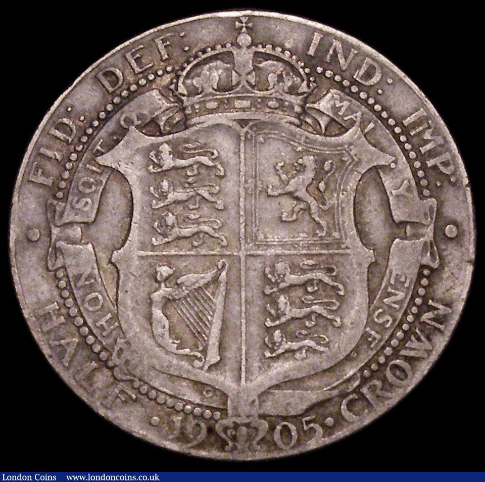 London Coins : A170 : Lot 1831 : Halfcrown 1905 ESC 750, Bull 3571 Reverse VG, the obverse slightly better, a collectable example of ...