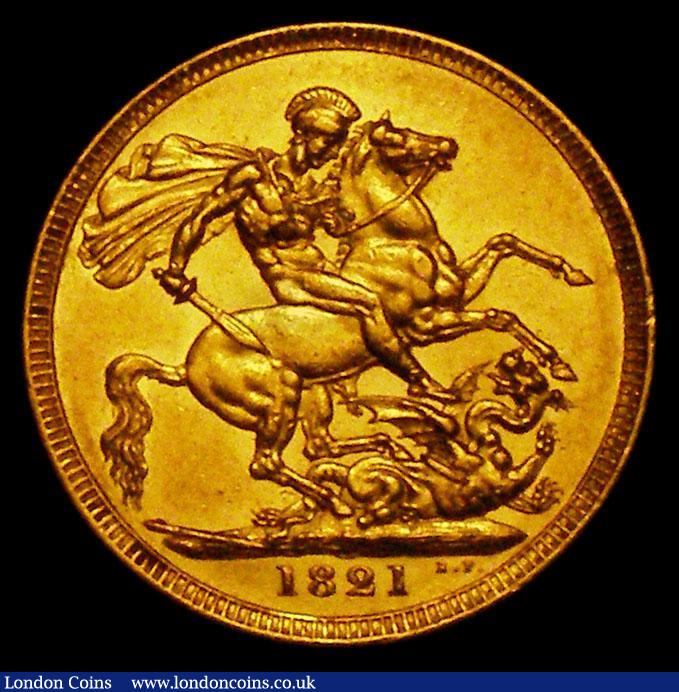 London Coins : A170 : Lot 2127 : Sovereign 1821 Marsh 5 NEF with a few minor contact marks, overall a most pleasing example and hard ...