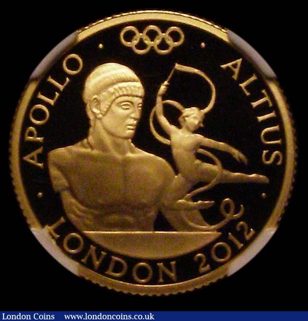 London Coins : A170 : Lot 2430 : Twenty Five Pounds 2011 Gold One Quarter Ounce, London 2012 Olympics, Higher - Apollo S.4907 Gold Pr...