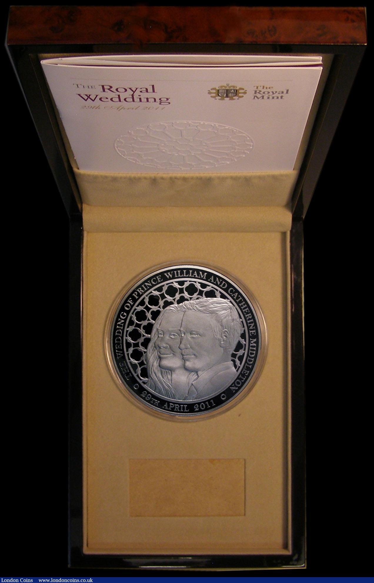 London Coins : A170 : Lot 749 : Alderney Fifty Pounds 2011 Royal Wedding of Prince William and Catherine Middleton 100mm diameter, O...