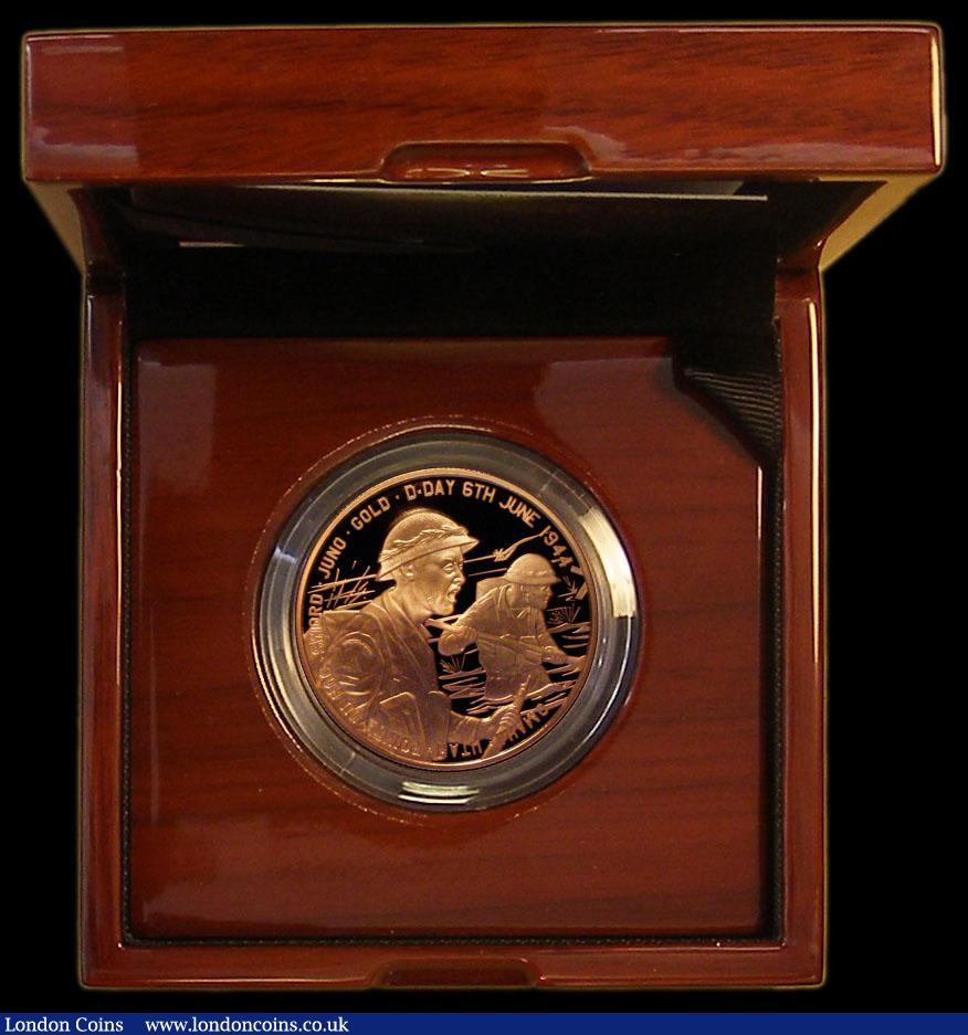 London Coins : A170 : Lot 751 : Alderney Five Pound Crown 2014 70th Anniversary of D-Day Gold Proof FDC in the Royal Mint box of iss...