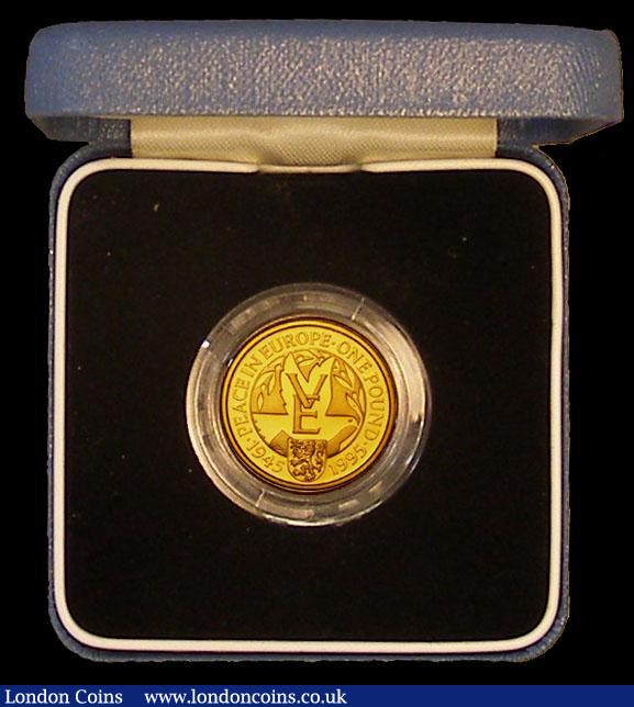London Coins : A170 : Lot 757 : Alderney One Pound 1995 50th Anniversary of World War II Gold Proof FDC in the Royal Mint's cas...