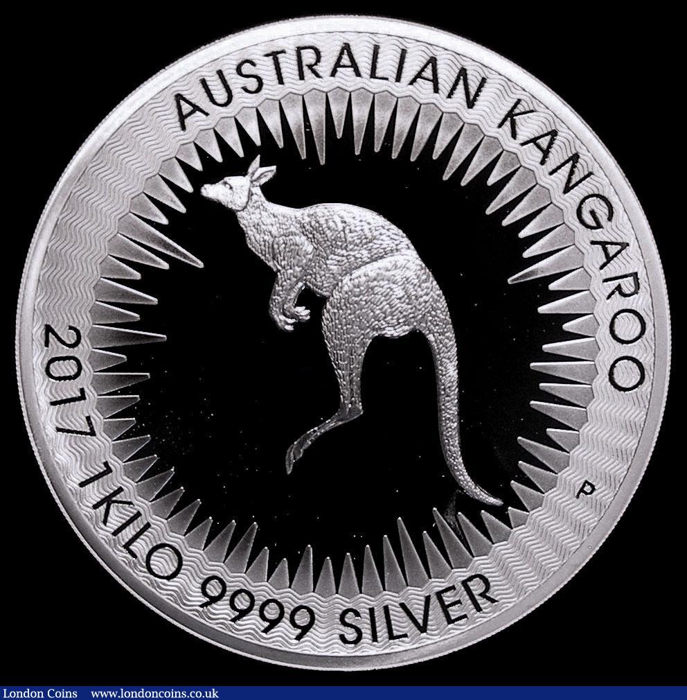 London Coins : A170 : Lot 766 : Australia 30 Dollars 2017P Kangaroo, 1 Kilo of Silver FDC in the Perth Mint box of issue, no certifi...