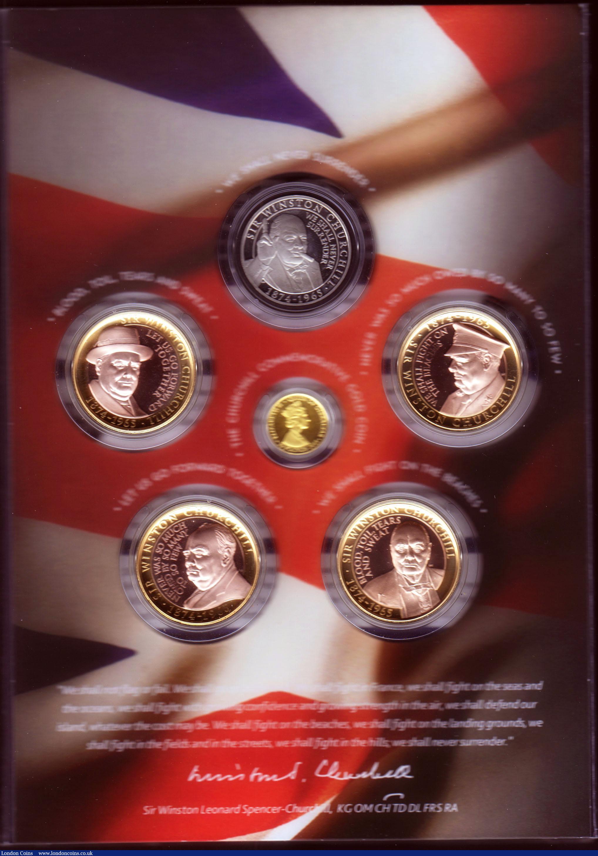 London Coins : A170 : Lot 799 : Gibraltar 2015 Winston Churchill - Inspiration to a Nation a 6-coin set comprising Ten Pounds 2015 O...