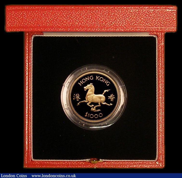 London Coins : A170 : Lot 819 : Hong Kong $1000 1978 Year of the Horse KM#44 Gold Proof FDC or very near so with odd tiny nick,  in ...