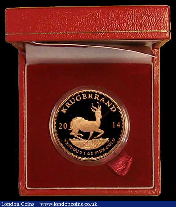 London Coins : A170 : Lot 858 : South Africa Krugerrand 2014 Gold Proof KM#73 Proof FDC in the South Africa Mint red box of issue wi...
