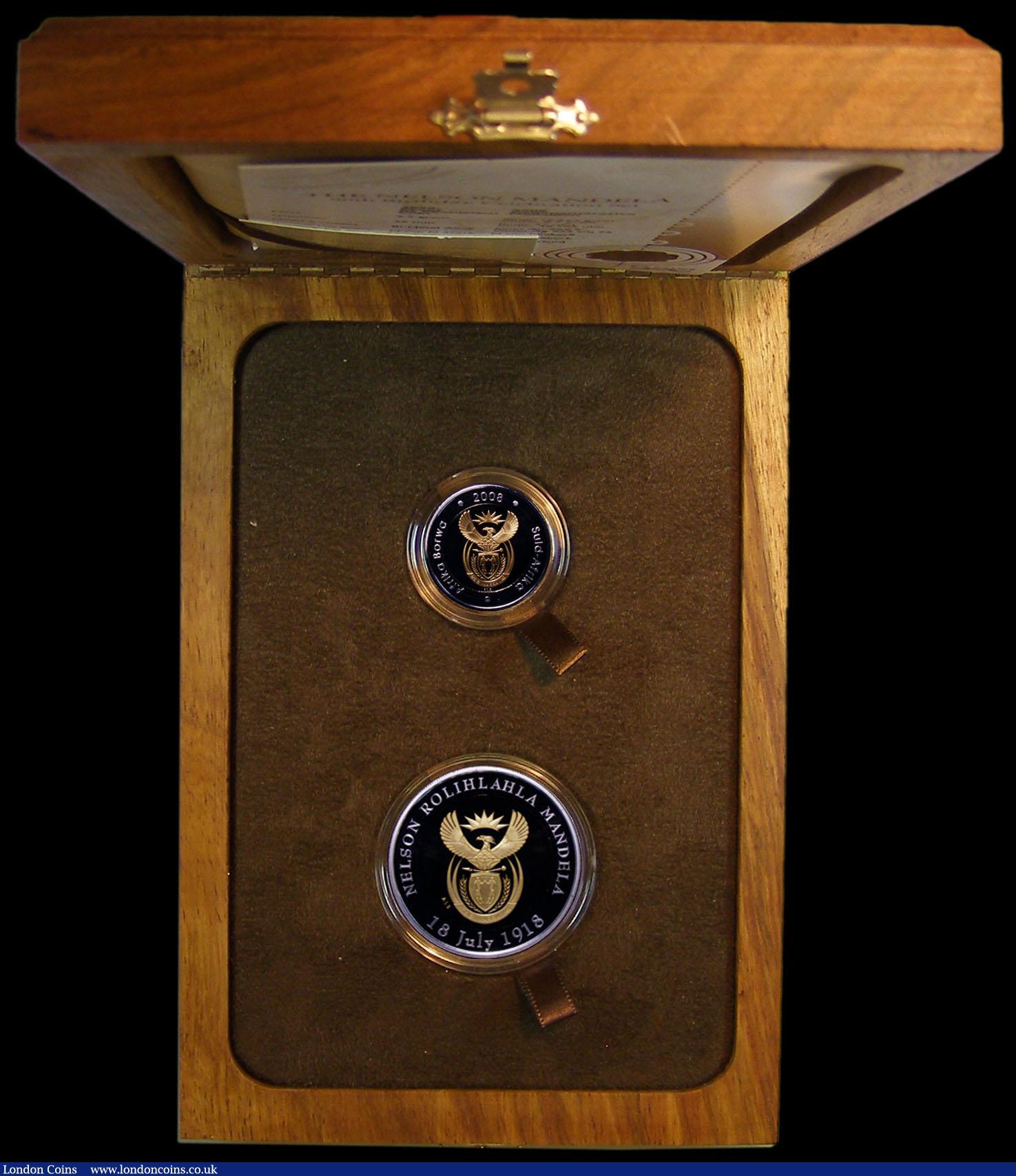 London Coins : A170 : Lot 869 : South Africa The Nelson Mandela 90th Birthday Celebration Set 2008, 2 coin set containing bi-metalli...
