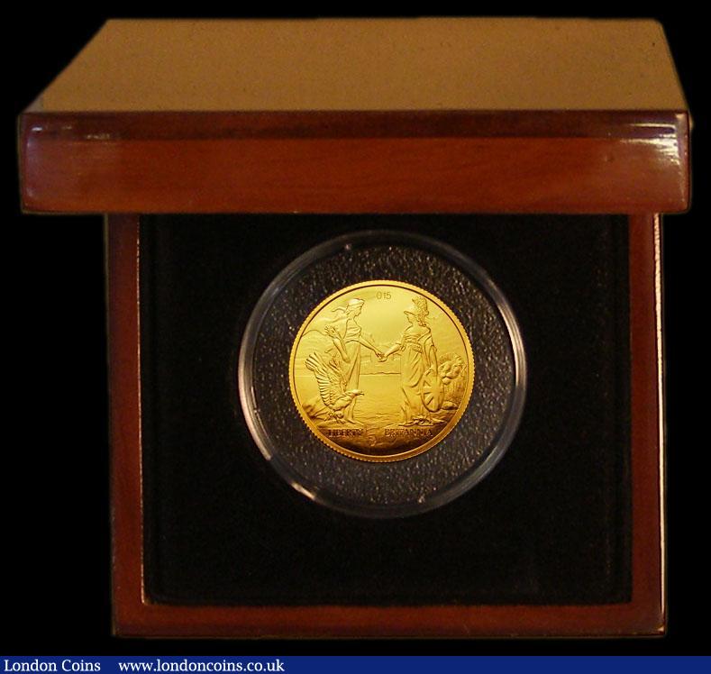 London Coins : A170 : Lot 886 : Tristan da Cunha Double Crown 2015 Liberty and Britannia Gold Proof, 4 grammes of 9 carat gold, FDC ...