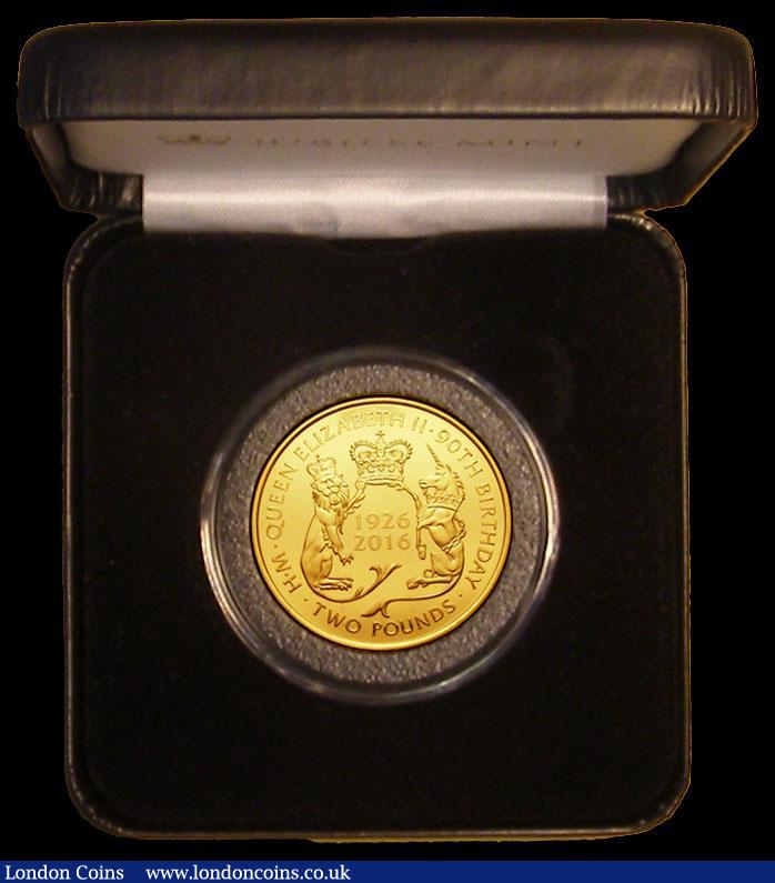 London Coins : A170 : Lot 895 : Tristan da Cunha Two Pounds 2016 Queen Elizabeth II 90th Birthday 22 carat Gold Proof in a Jubilee M...