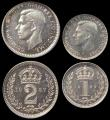 London Coins : A170 : Lot 1905 : Maundy Set 1937 FDC and graded by LCGS 1d 85,2d 88,3d 88 and 4d 85 and in their holders and LCGS var...