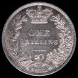 London Coins : A170 : Lot 2010 : Shilling 1875 ESC 1327, Bull 3045, Die Number 70 UNC with prooflike fields, enhanced by a subtle blu...