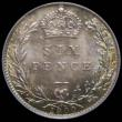London Coins : A170 : Lot 2098 : Sixpence 1900 ESC 1770, Bull 3293 Choice UNC with original cartwheel lustre, enhanced by a rich gold...