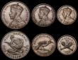 London Coins : A170 : Lot 845 : New Zealand Proof Set 1935 Waitangi 6 coin set Crown down to Silver Threepence, KMPS3 containing KM1...