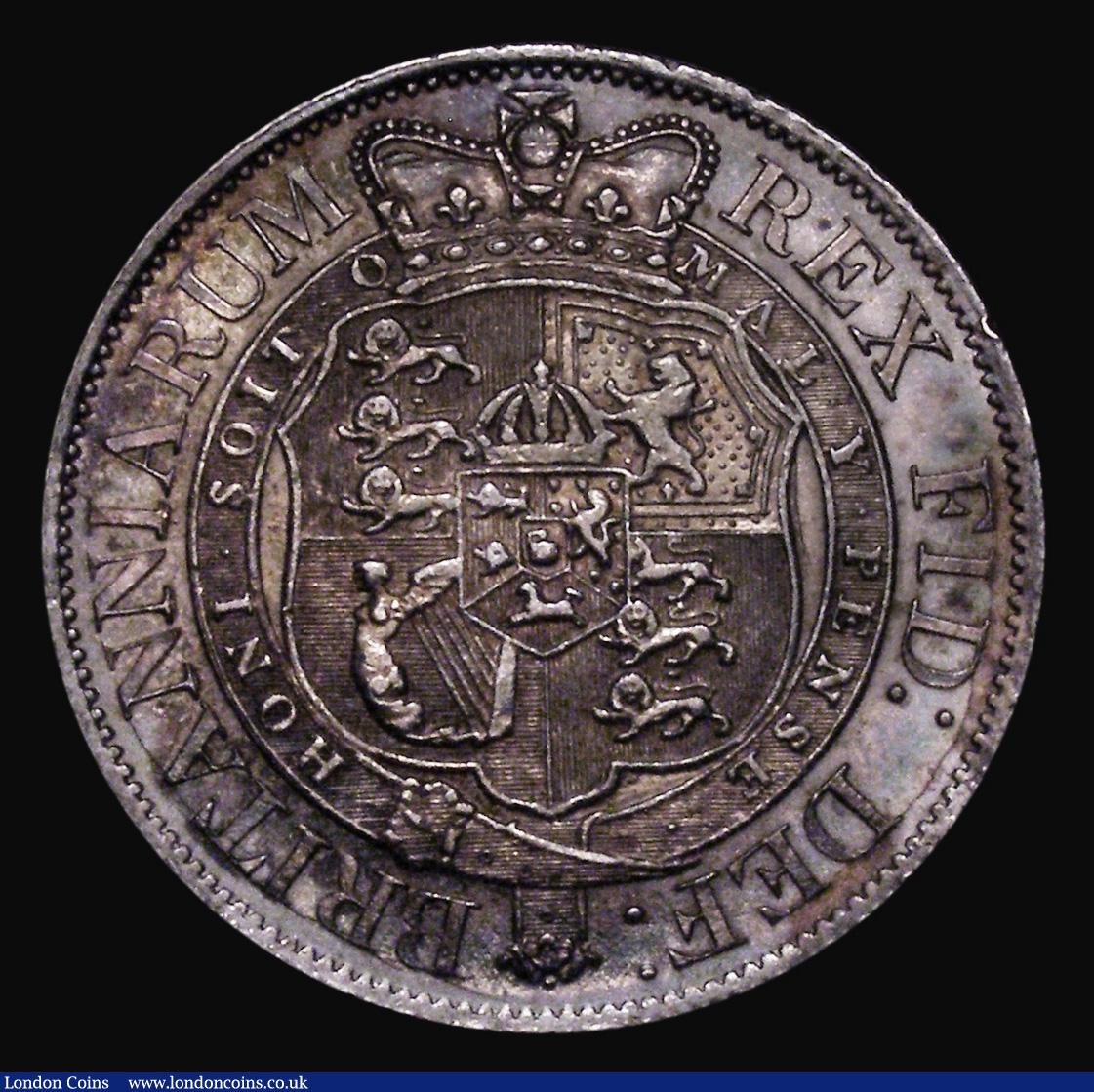 London Coins : A171 : Lot 1529 : Halfcrown 1817 Small Head ESC 618, Bull 2096 About EF/EF with deep toning, the obverse with some sur...