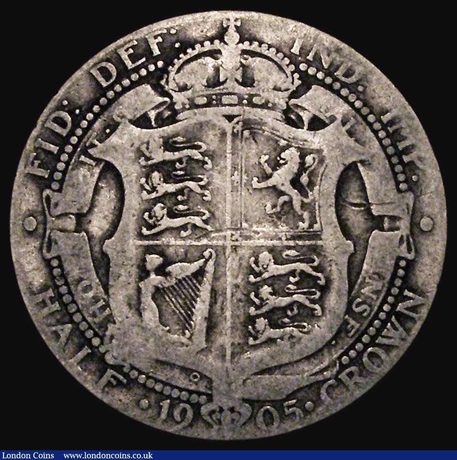 London Coins : A171 : Lot 1546 : Halfcrown 1905 ESC 750, Bull 3571 VG/Fair the reverse with some misty areas, the key date in the ser...