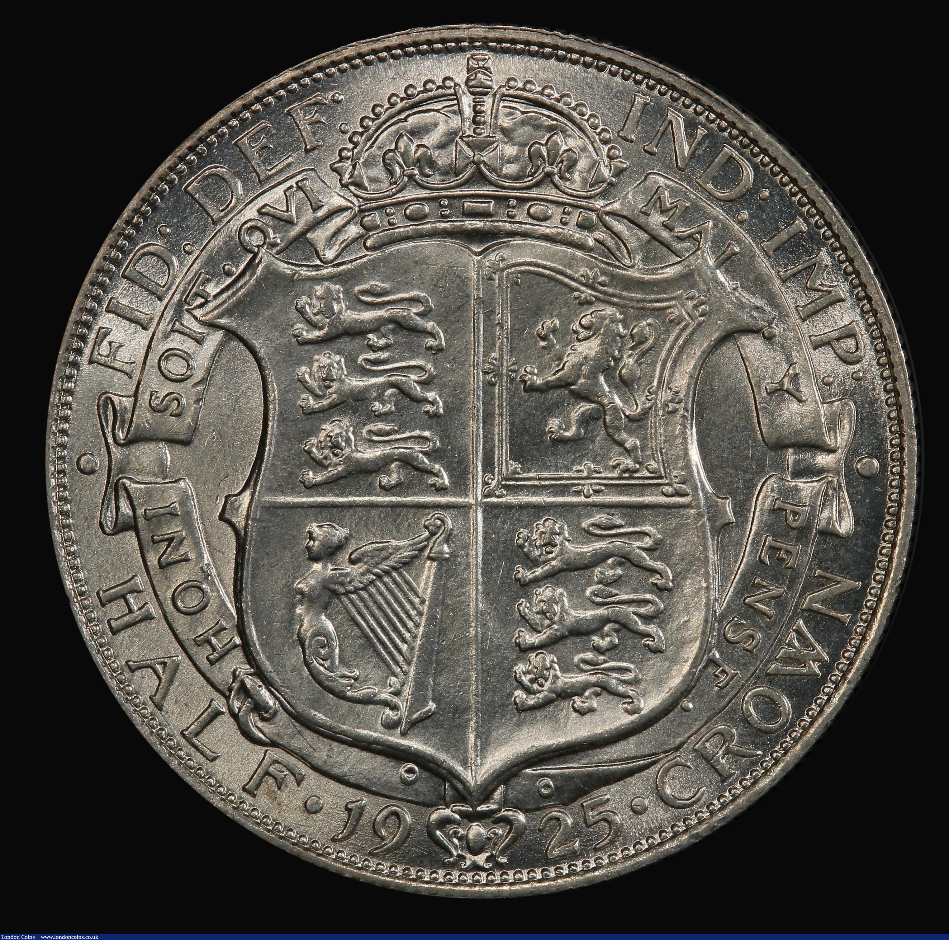 London Coins : A171 : Lot 1549 : Halfcrown 1925 ESC 772, Bull 3727 in a PCGS holder and graded MS64, the joint highest grade for this...