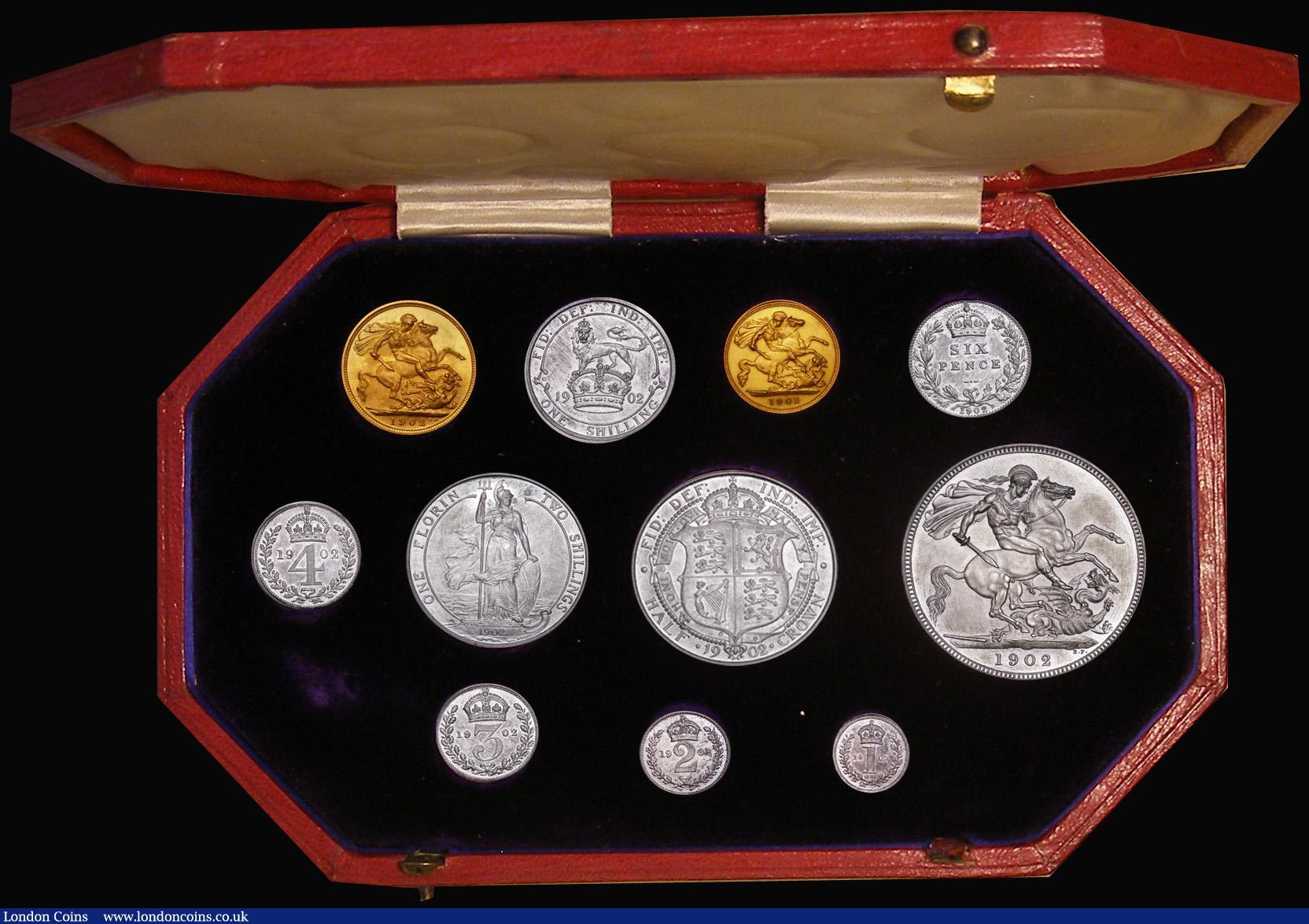 London Coins : A171 : Lot 331 : Proof Set 1902 (11 coins) Sovereign, Half Sovereign, Crown, Halfcrown, Florin, Shilling, Sixpence an...