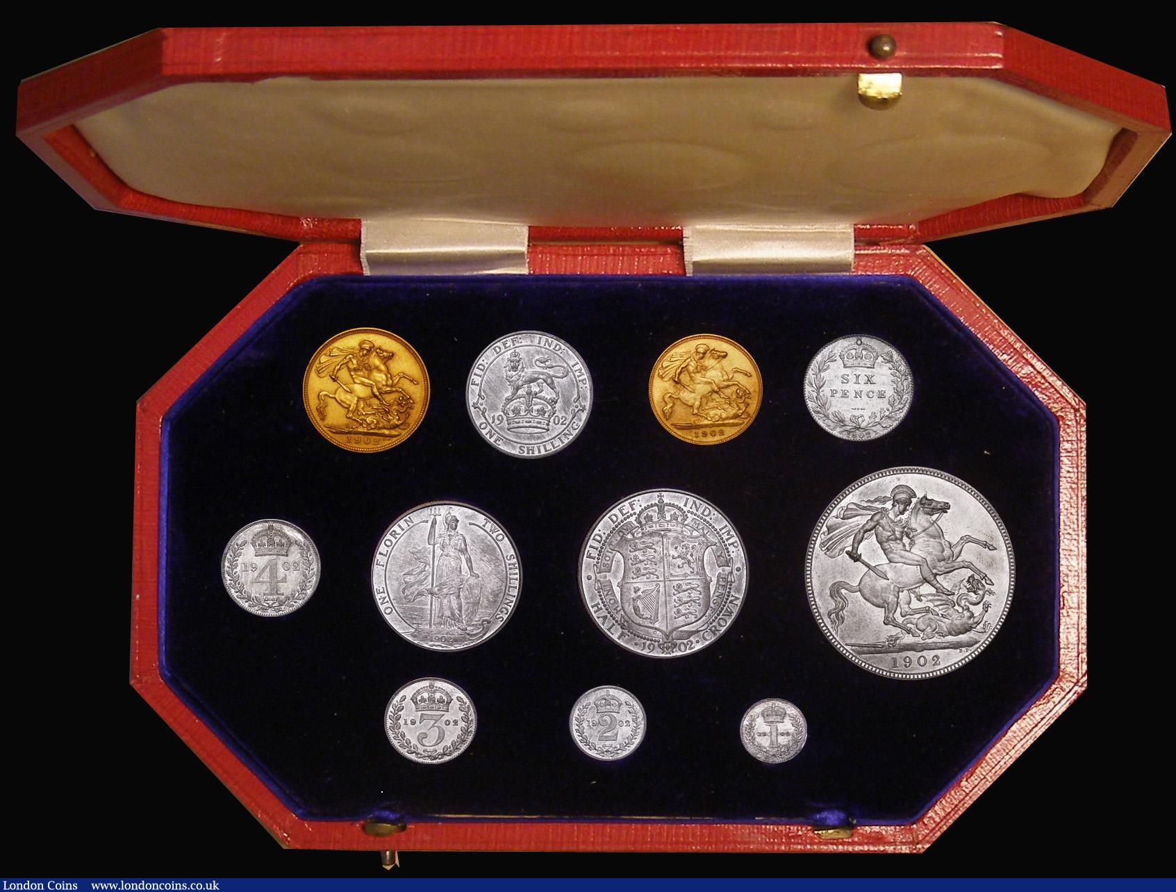 London Coins : A171 : Lot 332 : Proof Set 1902 (11 coins) Sovereign, Half Sovereign, Crown, Halfcrown, Florin, Shilling, Sixpence an...