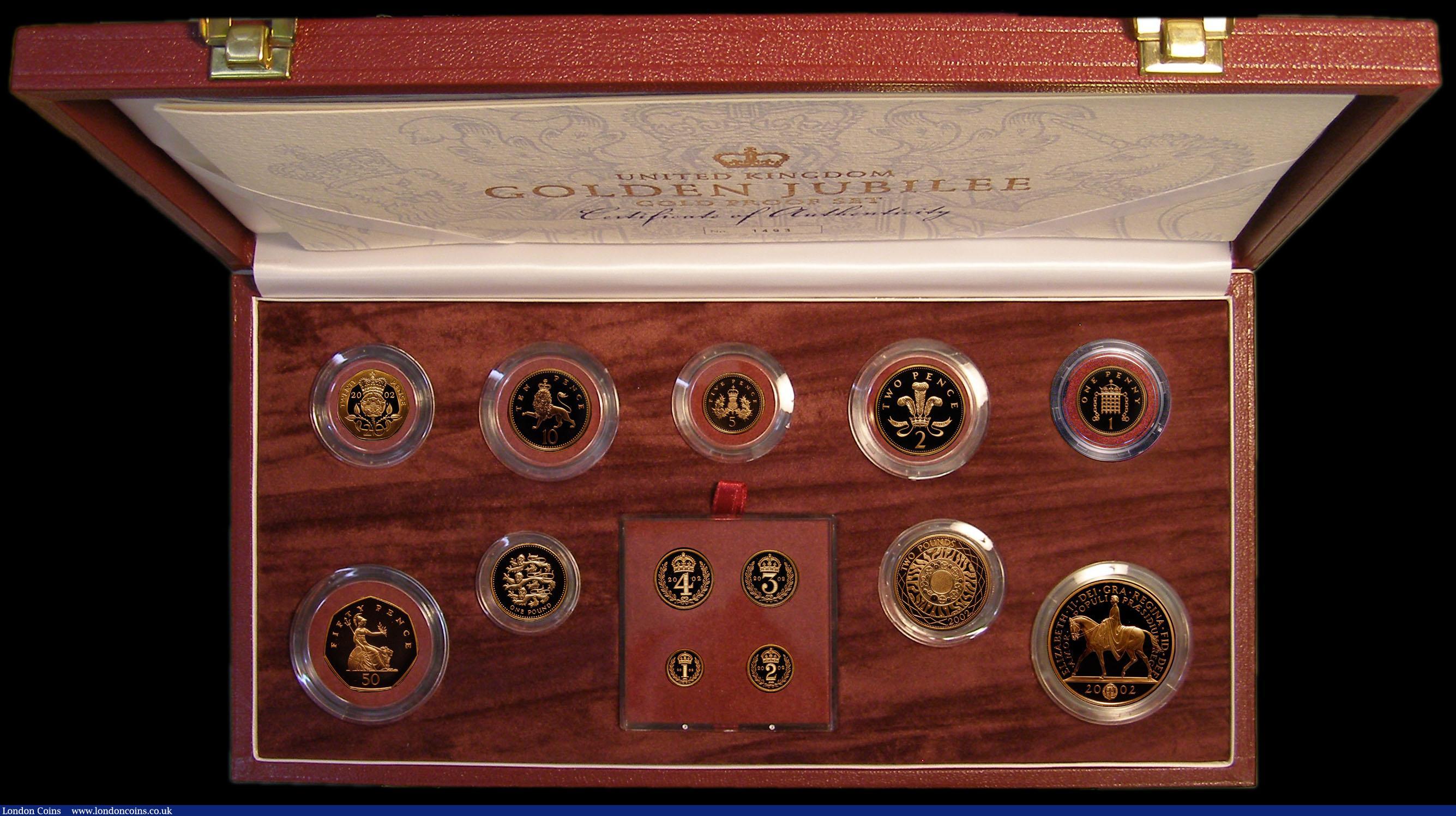 London Coins : A171 : Lot 430 : United Kingdom Golden Jubilee Gold Proof Set 2002 very impressive Royal Mint issue comprising 2002 &...