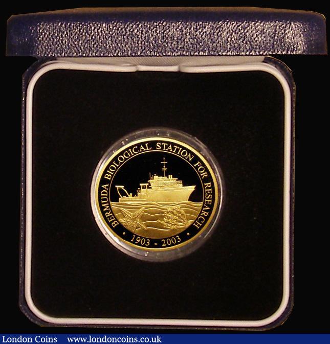 London Coins : A171 : Lot 451 : Bermuda Fifteen Dollars Gold 2003 Biological Station for Research Gold Proof KM#A171 15.98 grammes o...
