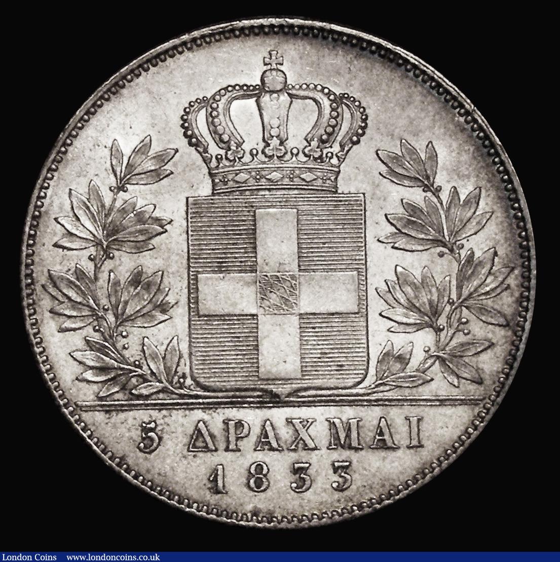 London Coins : A171 : Lot 622 : Greece 5 Drachmai 1833 KM20 nEF/GEF