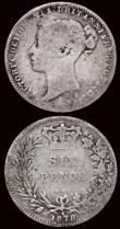 London Coins : A171 : Lot 1745 : Sixpences (2) 1878 DRITANNIAR error, ESC 1735, Bull 3236, Die Number 6, the 6 struck over a lower 6,...