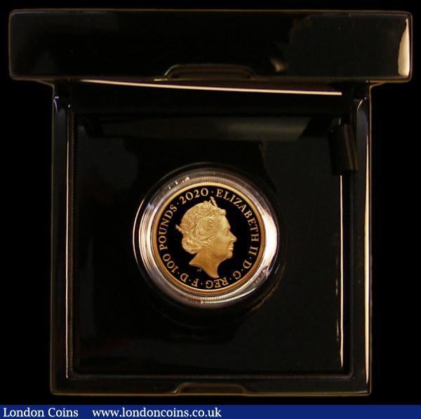 One Hundred Pounds 2020 James Bond - 007 - the 25th James Bond film One Ounce Gold Proof, the reverse design showing the side view of the iconic Aston Martin DB5, and part of the 007 logo. Forms part of the highly collectable and sought after James Bond 007 three-coin set, this the first coin, the second coin will feature the Lotus Esprit Car, the third coin will feature the iconic dinner jacket and bow tie FDC in the Black box of issue with certificate and booklet. number 290 of 360 minted with 350 in this presentation format. These Gold issues are sure to become much sought after by Collectors and James Bond enthusiasts alike : English Cased : Auction 171 : Lot 321