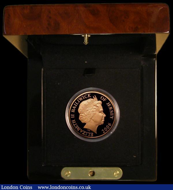 Jersey Five Pounds 2006 Sir Winston Churchill Gold Proof a few tiny contact marks otherwise FDC and retaining full mint lustre, in the Royal Mint box of issue with certificate, only 500 issued : World Cased : Auction 171 : Lot 488