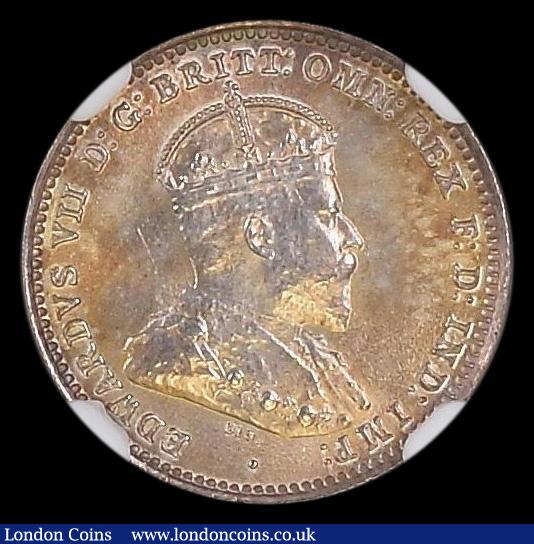 Australia Threepence 1910 NGC MS64 a choice piece with a beautiful tone : World Coins : Auction 171 : Lot 540