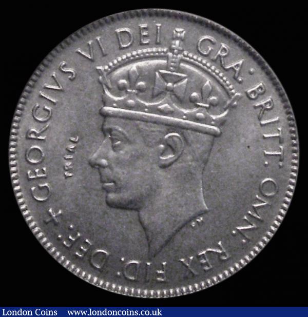 British West Africa Shilling 1952 a trial piece struck in chromed steel, with TRIAL vertically in the left obverse field and TRIAL on the reverse horizontally above the 52 of the date. KM#TS3, FT UNC or very near so, in an LCGS holder and graded LCGS 75 : World Coins : Auction 171 : Lot 551