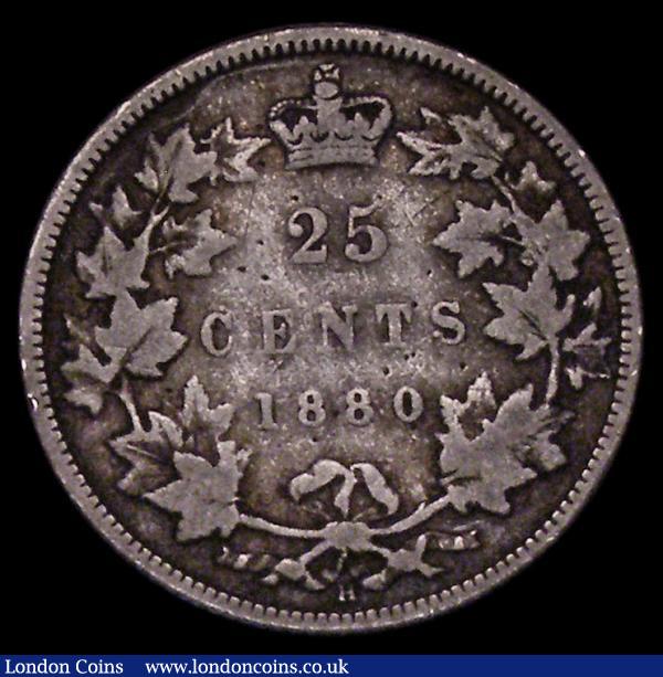 Canada 25 Cents 1880H Narrow 0 in date KM#5 VG with all major details clear : World Coins : Auction 171 : Lot 554