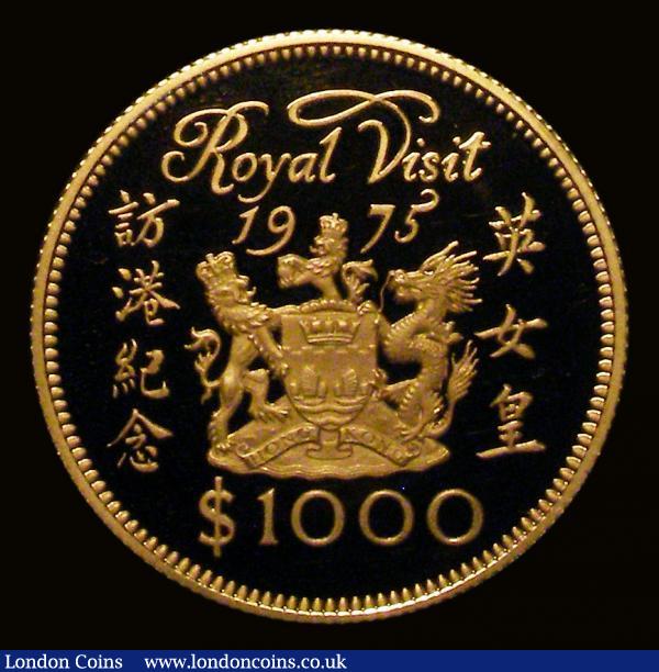 Hong Kong $1000 Gold 1975 Queen Elizabeth II Royal Visit KM#38 Gold Proof FDC uncased : World Coins : Auction 171 : Lot 627