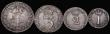 London Coins : A171 : Lot 884 : Maundy Set 1689 ESC 2384, Bull 872 comprising Fourpence 1689 Bull 877 VF toned with some adjustment ...