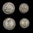 London Coins : A171 : Lot 885 : Maundy Set 1701 ESC 2392, Bull 1308 comprising Fourpence VG, Threepence VF/NVF, Twopence NVF/GF, Pen...