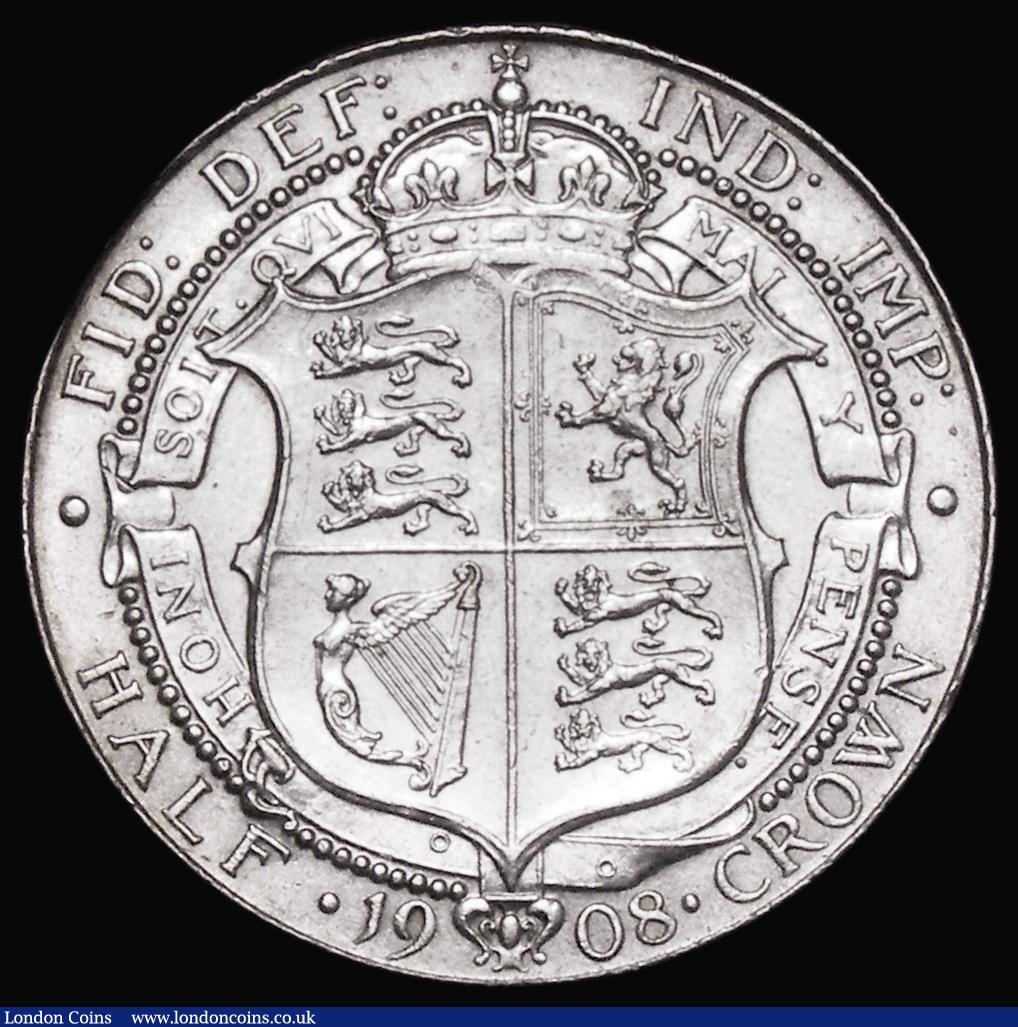 London Coins : A172 : Lot 1047 : Halfcrown 1908 New ESC 3574, Old ESC 753 GVF/NEF with a slight striking flaw on the portrait