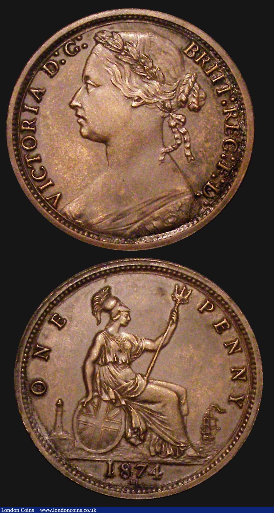 London Coins : A172 : Lot 1118 : Pennies (2) 1860 Beaded Border Freeman 6 dies 1+B GVF/VF once lightly cleaned, now retoned with some...