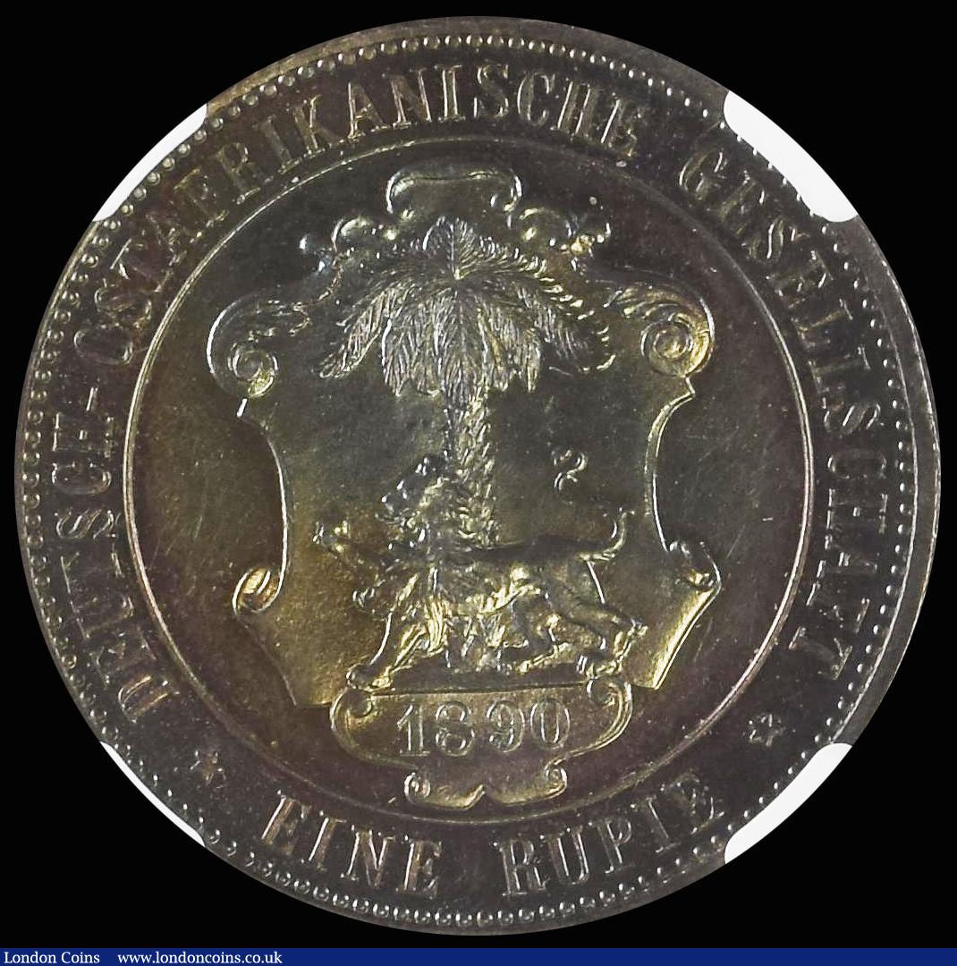 London Coins : A172 : Lot 573 : German East Africa Rupie 1890 Proof KM#2 in an NGC holder and graded PF63