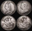 London Coins : A172 : Lot 1521 : Crowns (2) 1890 ESC 300, Bull 2590 Fine, 1893 LVI ESC 303, Bull 2593, Davies 505 dies 2A About Fine/...