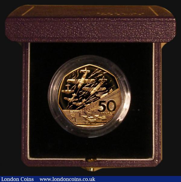 Fifty Pence 1994 D-Day Landings 50th Anniversary Gold Proof S.H6 nFDC lightly toned in a purple Royal Mint box with certificate : English Cased : Auction 172 : Lot 204