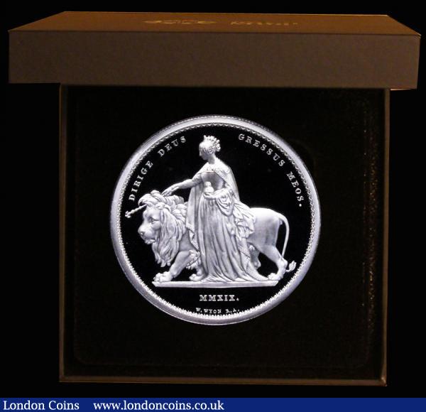 Five Pounds 2019 MMXIX Una and the Lion The Great Engravers William Wyon 2 oz Silver Proof FDC cased as issued by the Royal Mint with certificate and booklet : English Cased : Auction 172 : Lot 269
