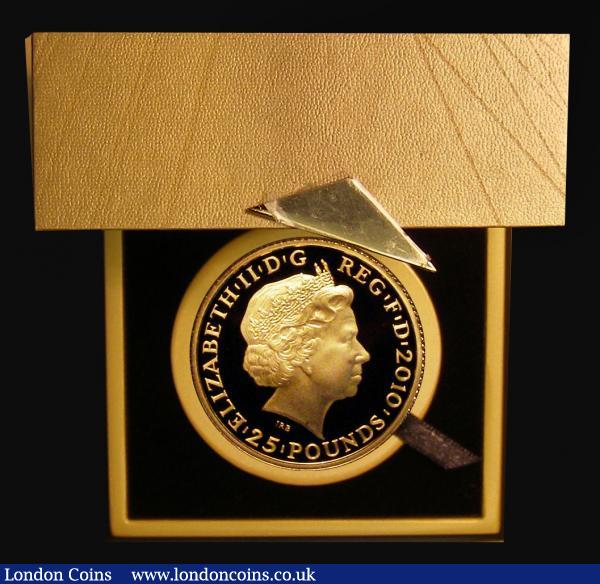 Twenty Five Pounds Gold 2010 London Olympics, Diana - Faster S.4905 Gold Proof nFDC with the odd small tone spot, in the London Olympics box of issue with Royal Mint certificate : English Cased : Auction 172 : Lot 335
